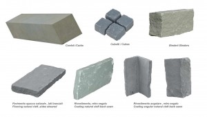 30 grey sandstone items - ardesia grigia elementi